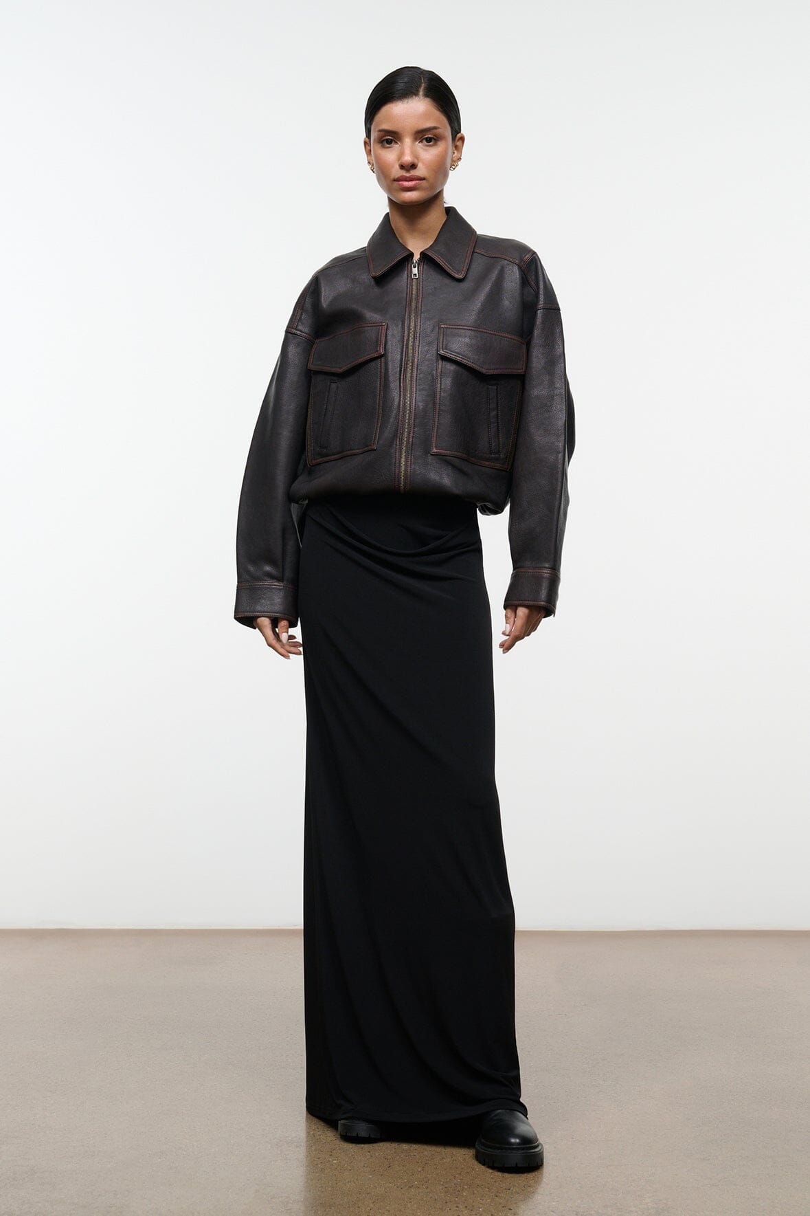 EUGENE LEATHER JACKET | DISTRESSED BROWN