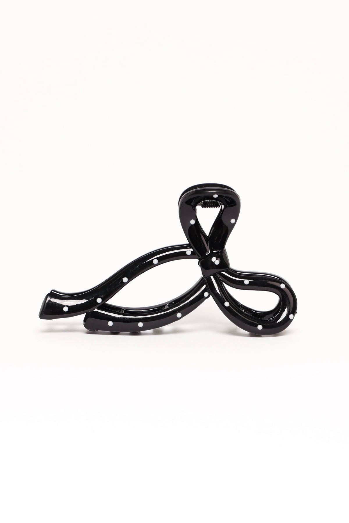 Nova Hair Clip - Black Polka Dot
