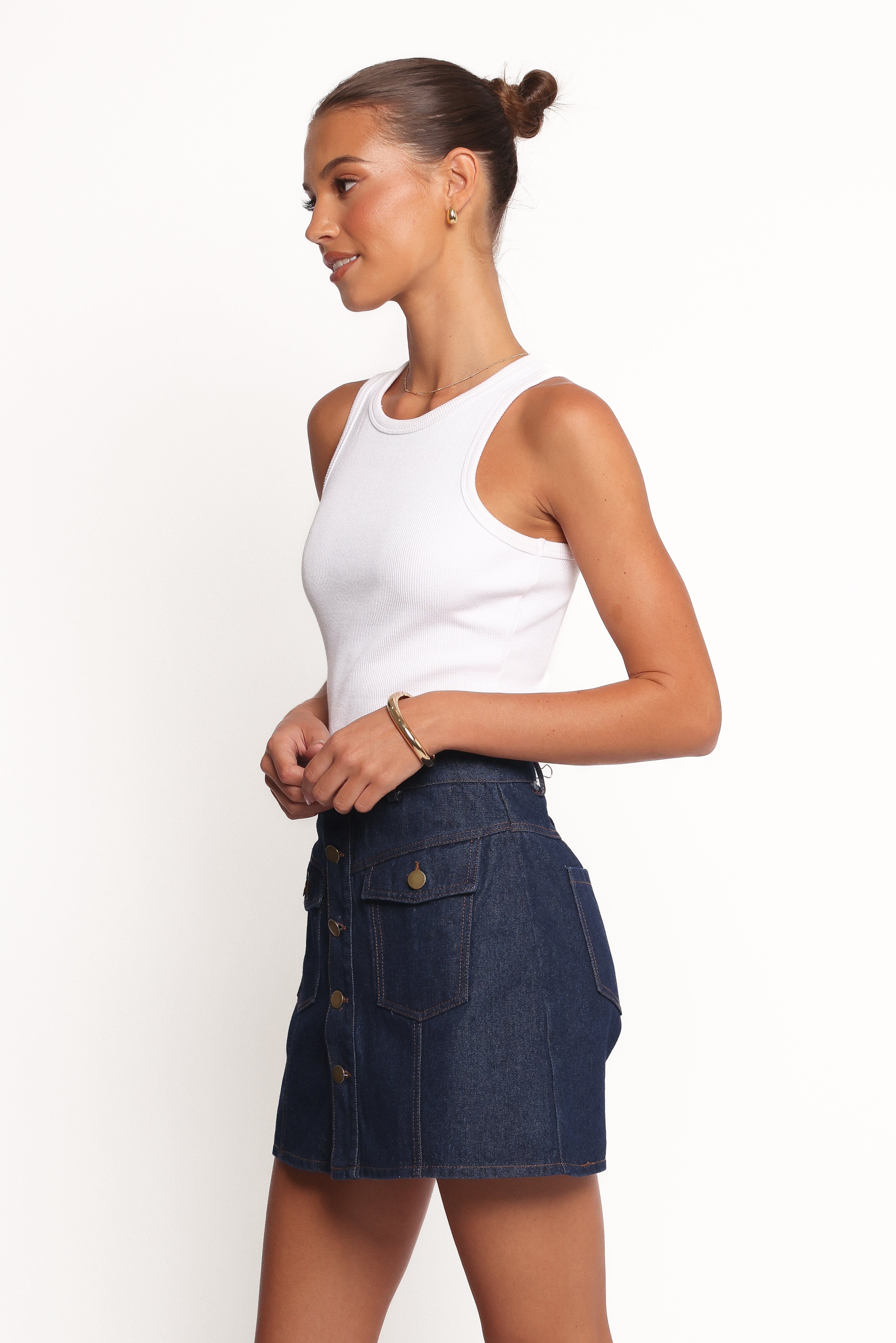Presley Denim Skort - Dark Denim