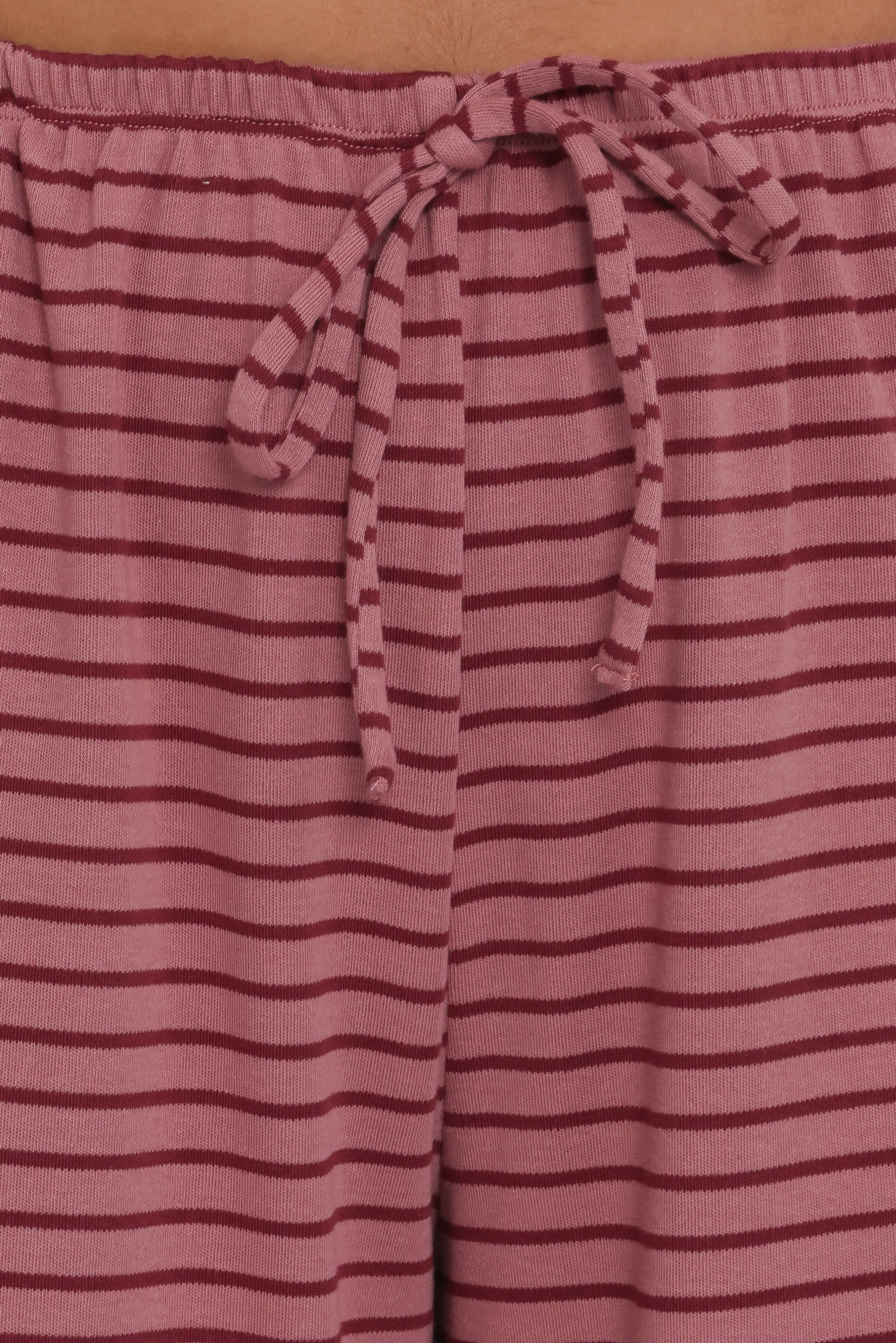 Wilda Knit Pant - Pink Red Stripe