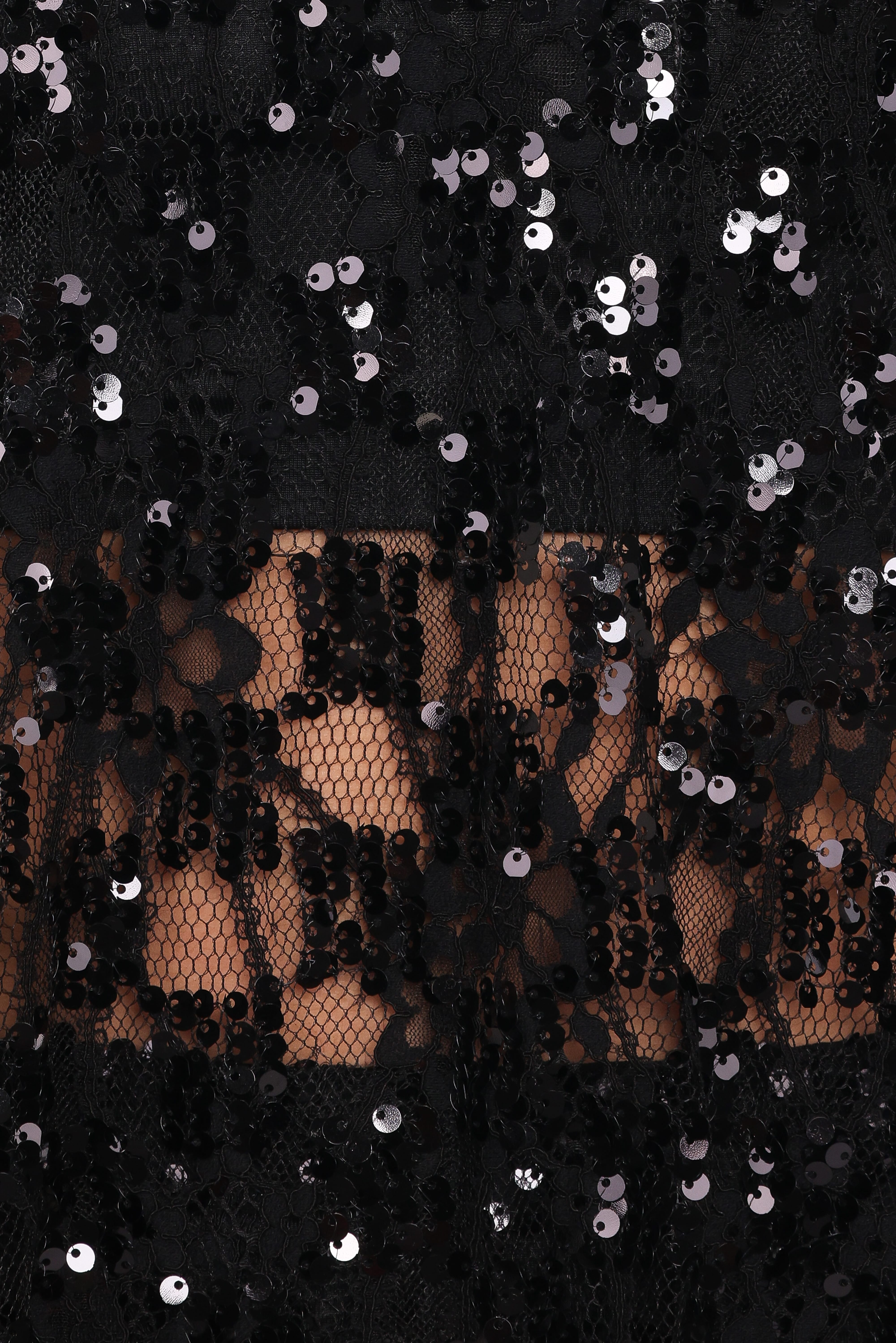 Yonder Sheer Panel Lace Maxi Skirt - Black
