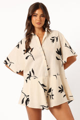 Sebastian Romper - White Black Print
