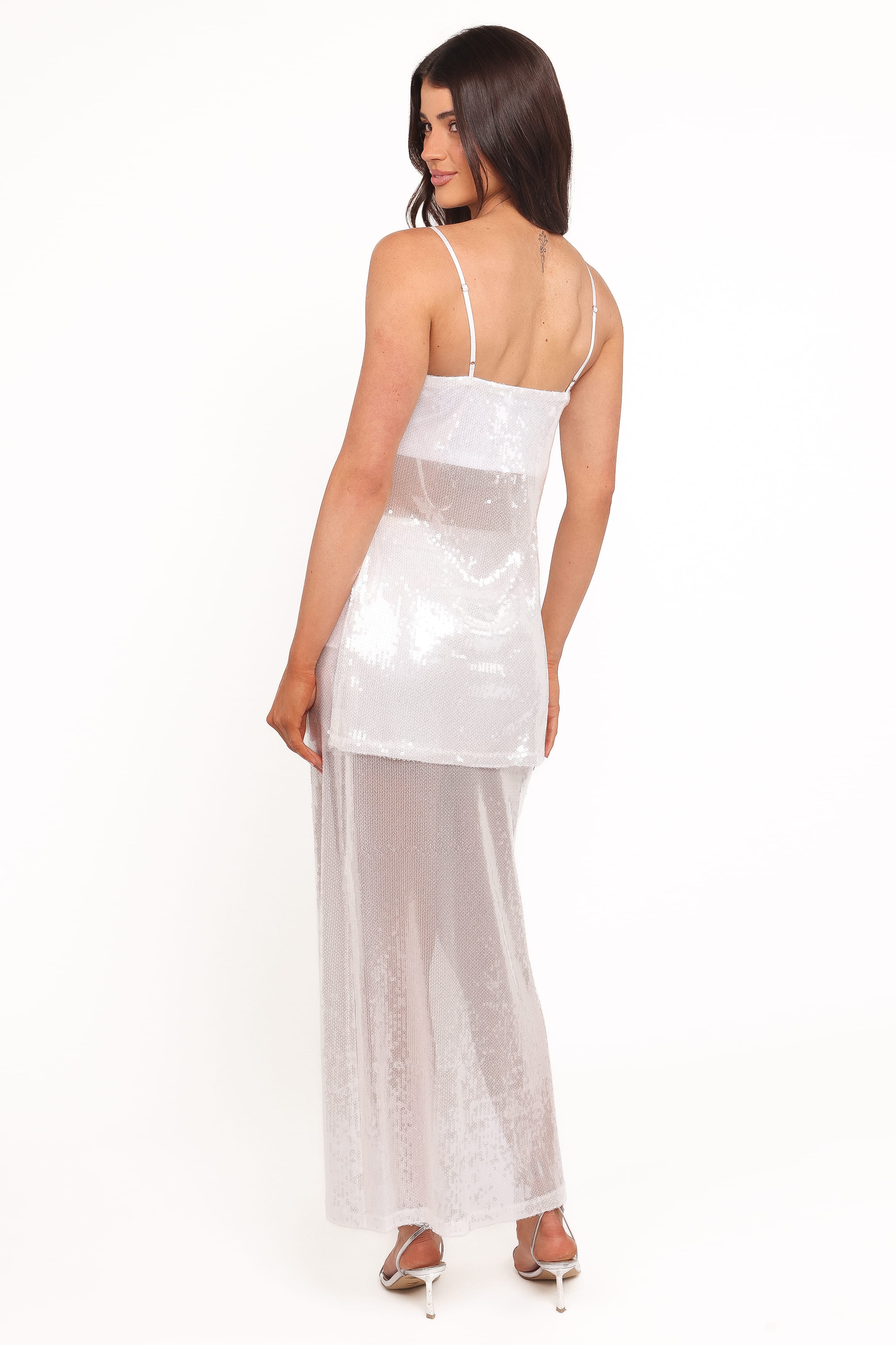 Vienne Sequin Skirt Set - White Sequin