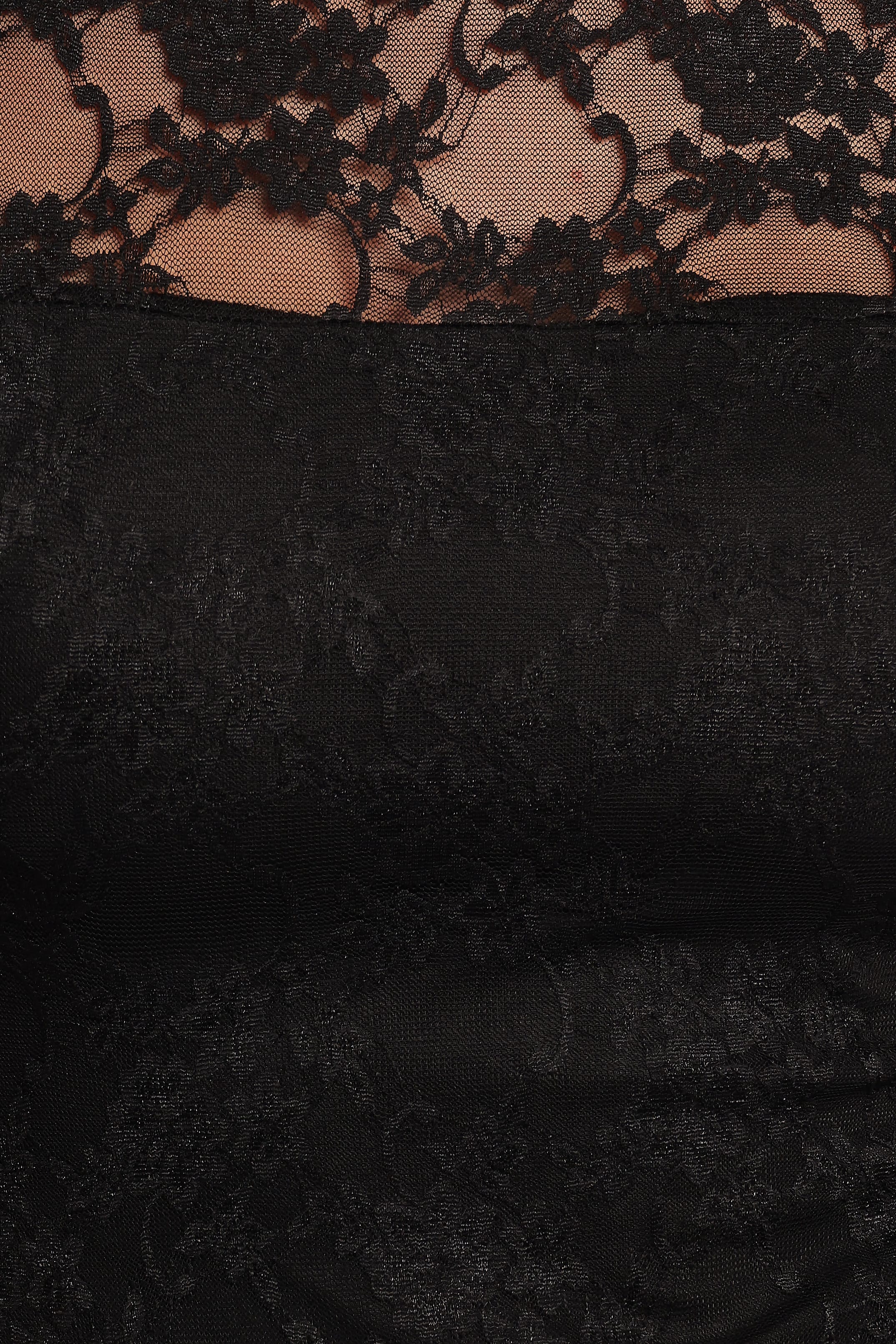 Ziva Lace Overlay Bodysuit - Black